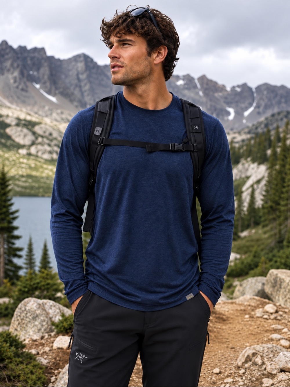 Meriwool 250g Merino Wool Men’s Base Layer Long Sleeve Navy M Outdoors Gorpcore
